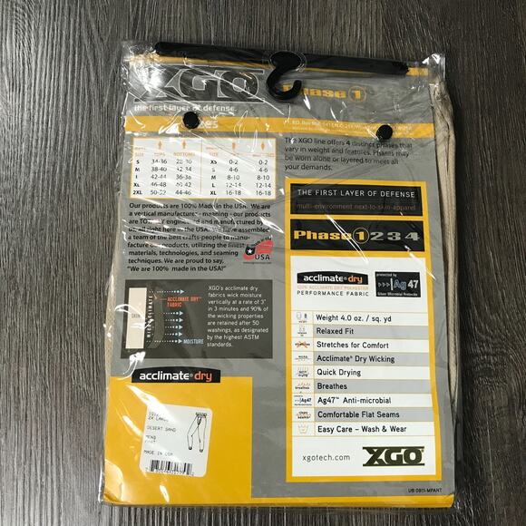 (O5) XGO Lightweight Mens Fit Pants Size 2XL Mesh Layer Drawer Phase 1 Acclimate - Picture 3 of 7